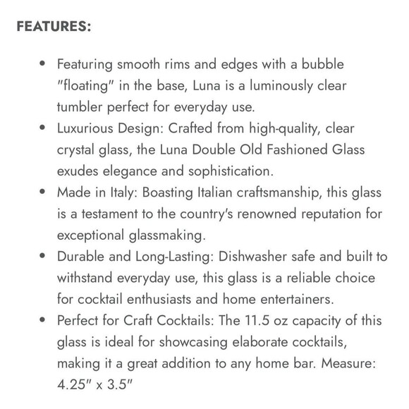 Set (8) | Bormioli Rocco Luna Bubble In Base Glass 11.5 Double Old Fashioned NEW - Picture 9 of 9